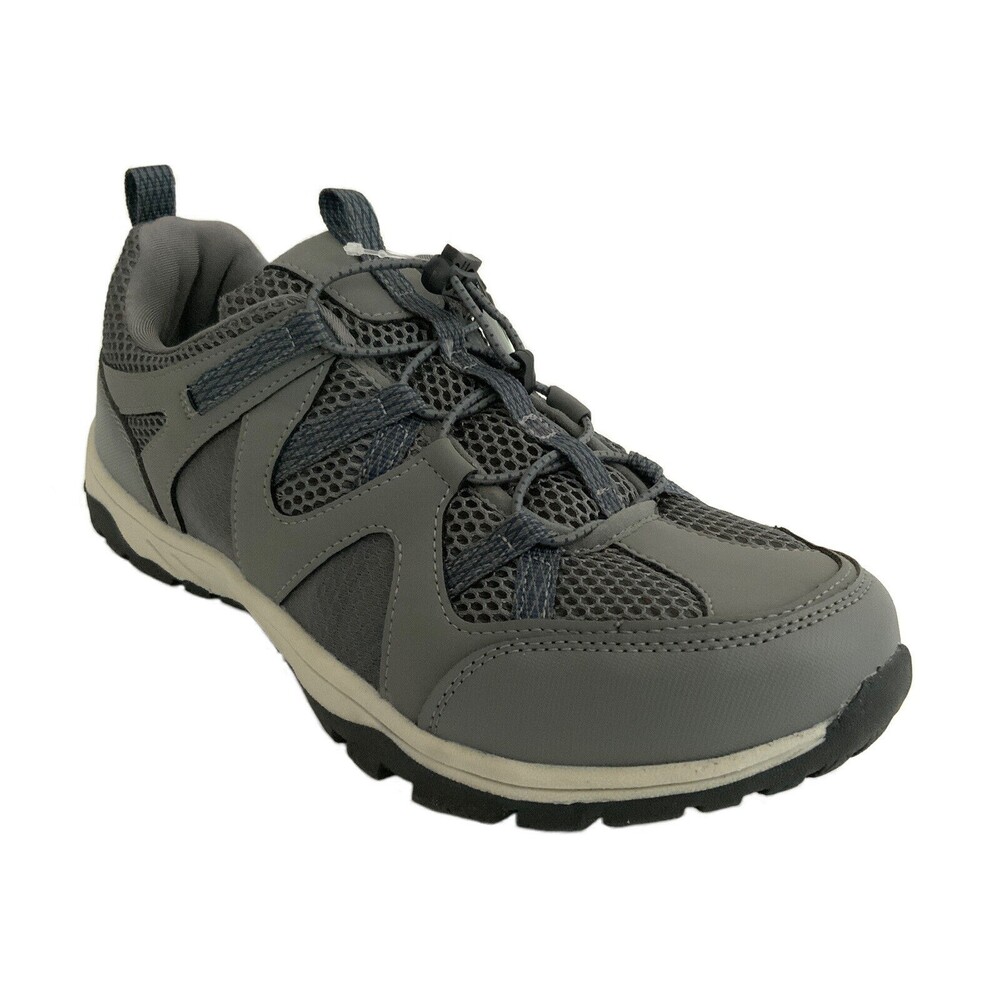Lands’ End Bungee Lace-up Sneakers Quick Dry Antimicrobial Gray Men 10EE